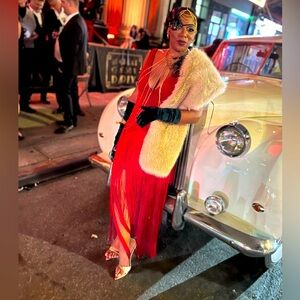 Lady In Red Fringe Dress